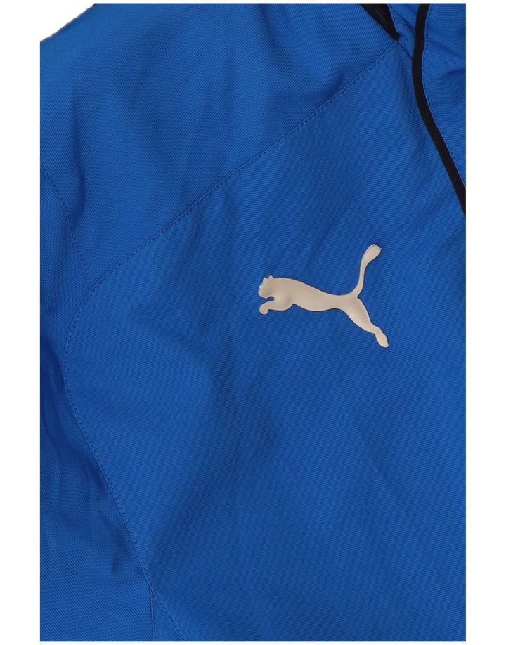 Casaco corta-vento masculino Puma com capuz UK 38 bloco colorido azul médio