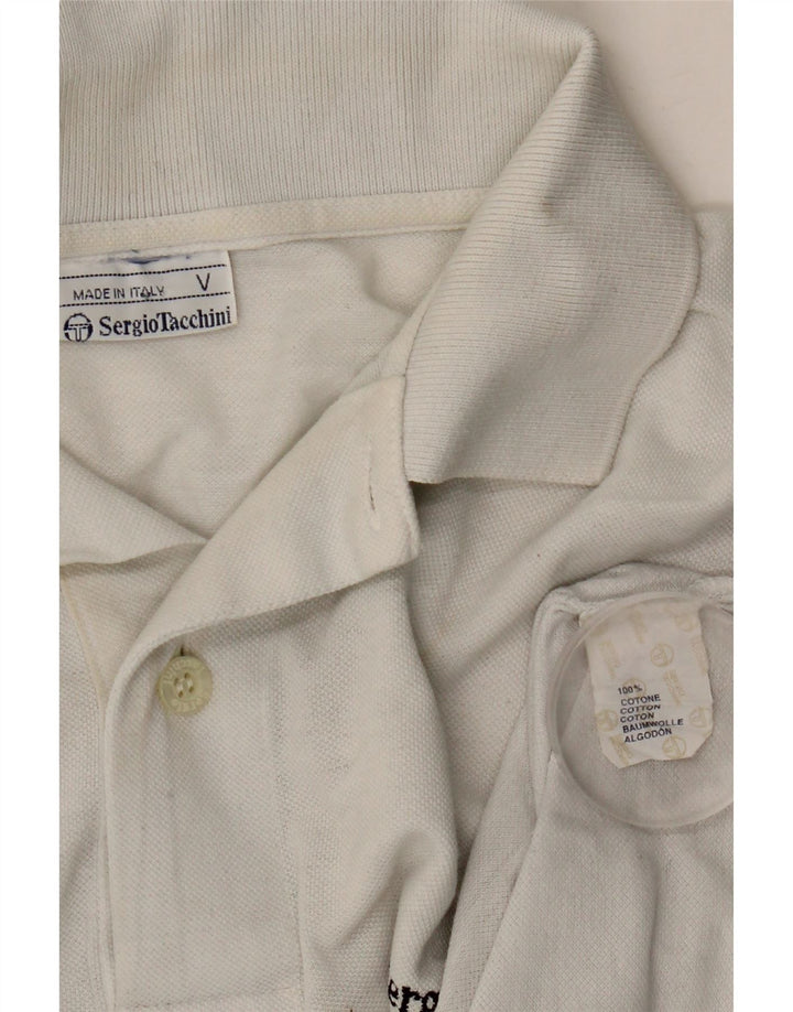 SERGIO TACCHINI Camisa polo masculina média branca tie dye algodão