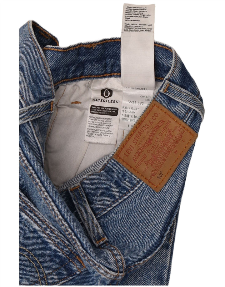 Calça jeans feminina Levi's 501 Straight W23 L28 azul algodão