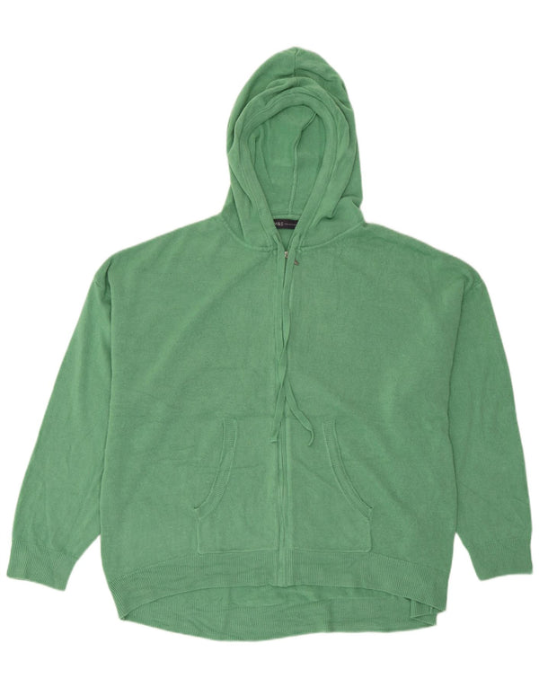 Suéter cardigã feminino com capuz grande Marks & Spencer UK 18 XL verde