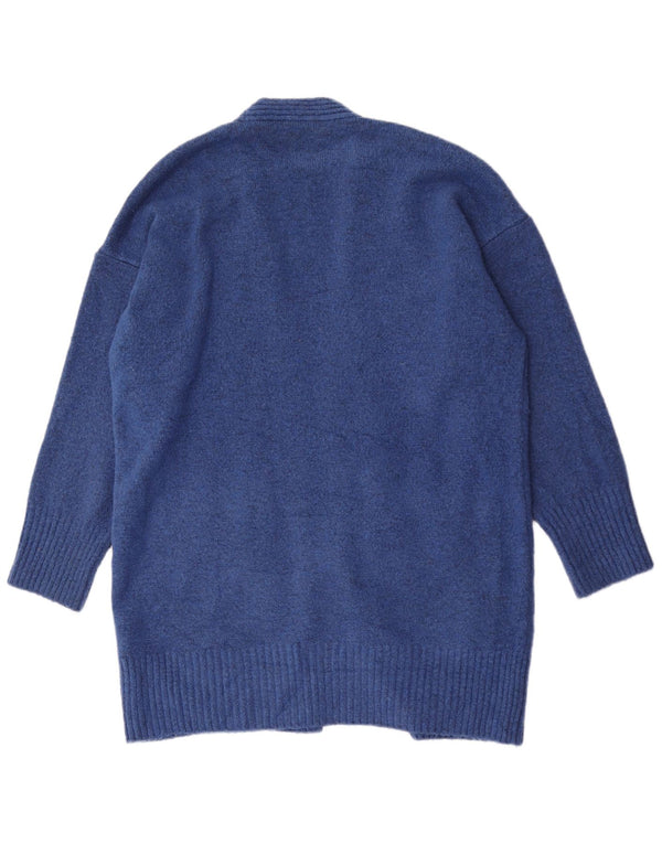 Suéter cardigã feminino Marks & Spencer Longline solto ajuste Reino Unido 16 grande azul