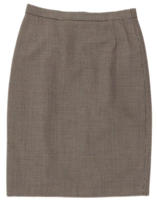 Saia lápis feminina L.Pucci IT 46 grande W30 preto houndstooth poliéster
