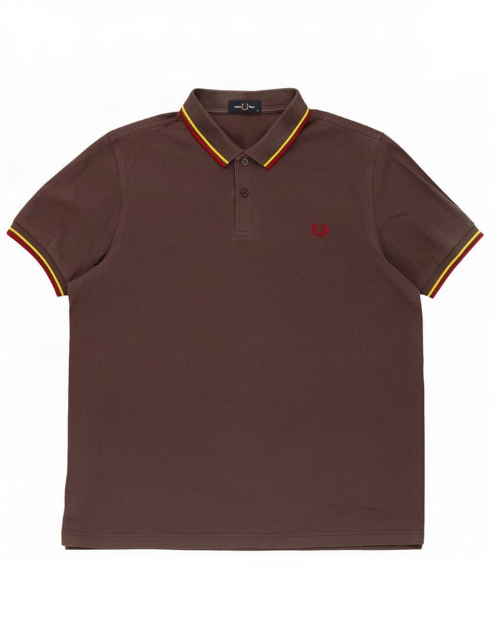 Camisa polo masculina Fred Perry XL algodão cinza
