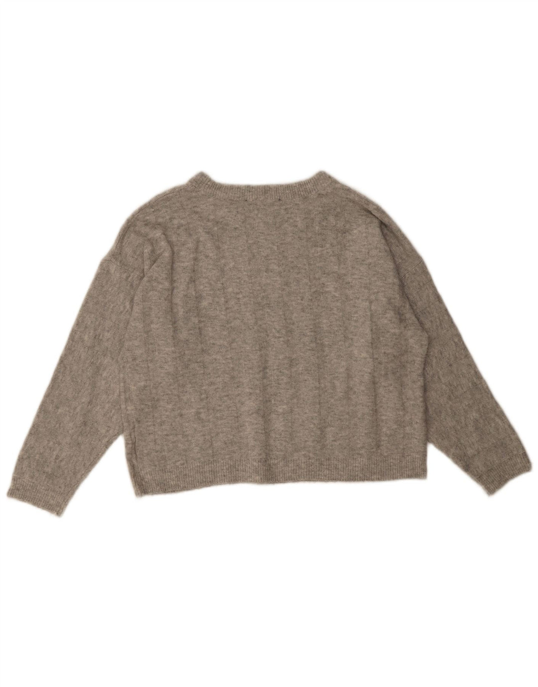 Suéter feminino Marks & Spencer com gola redonda Reino Unido 12 cinza médio manchado