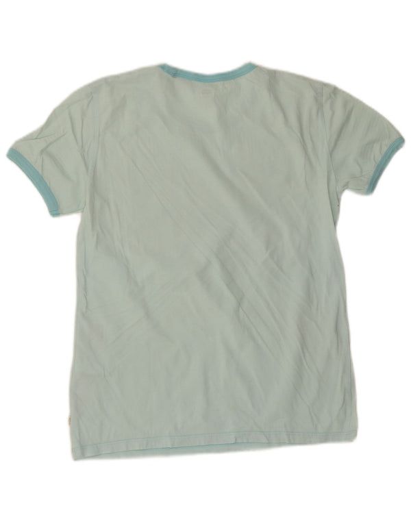 Camiseta feminina gráfica Levi's Top UK 10 pequeno algodão azul