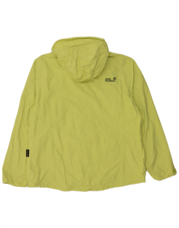 Jaqueta de chuva feminina com capuz JACK WOLFSKIN UK 18 XL poliamida verde