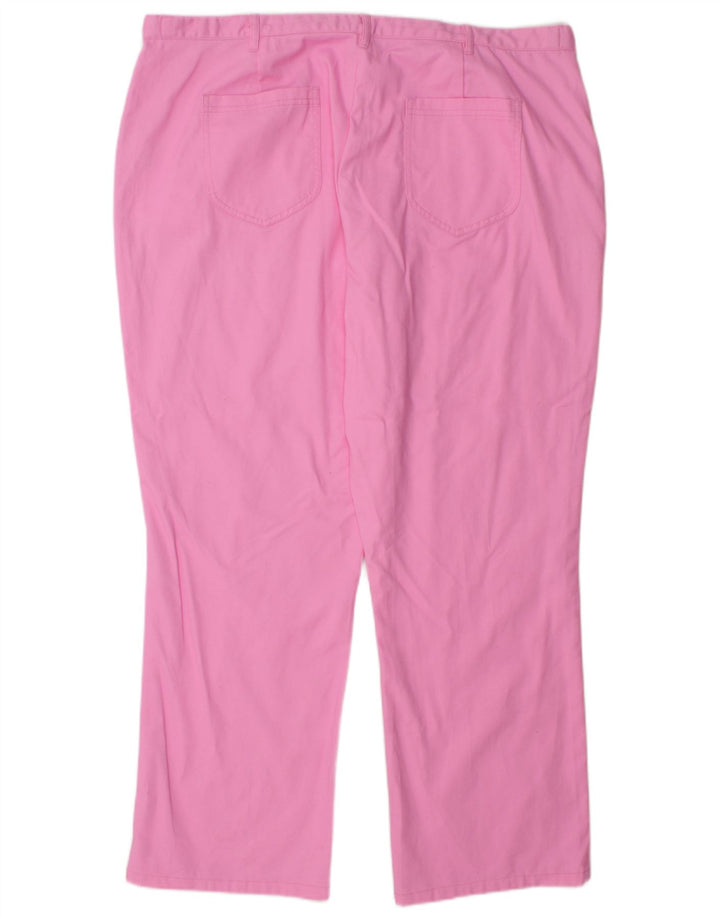 COTTON TRADERS Calça Chino Feminina Reta UK 22 3XL W44 L29 Rosa