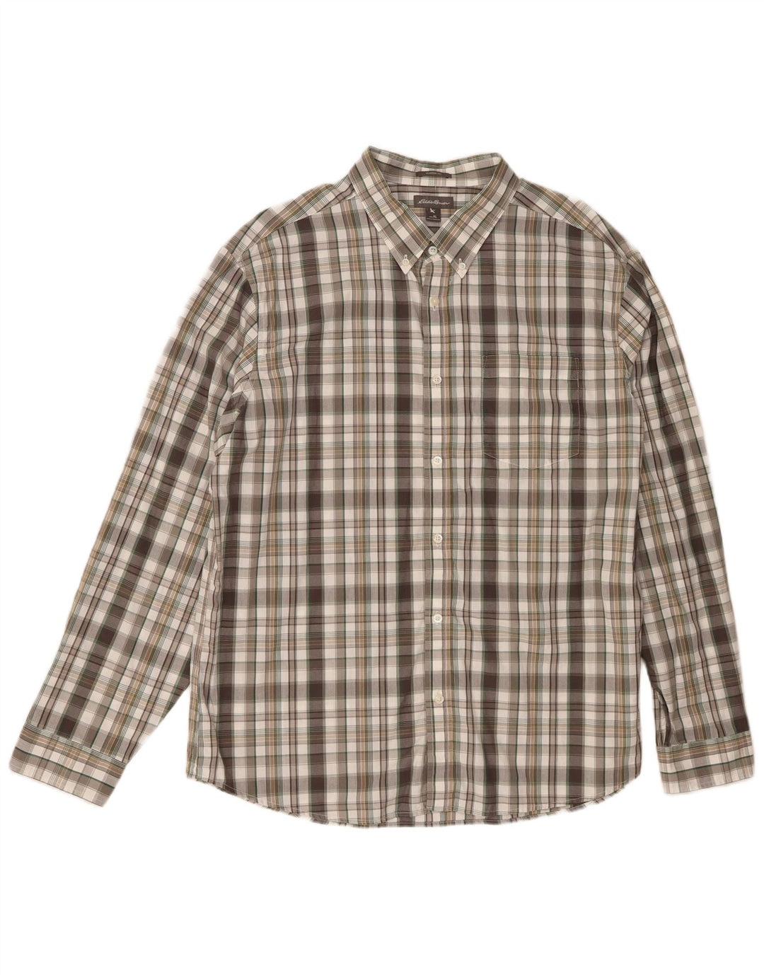 Camisa masculina Eddie Bauer Classic Fit XL algodão xadrez multicolorido