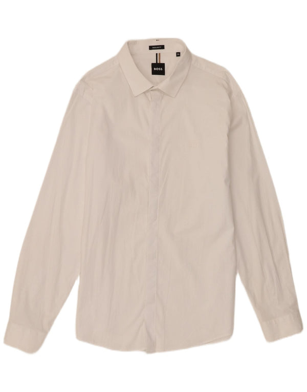 Camisa masculina Hugo Boss Regular Fit 3XL algodão branco