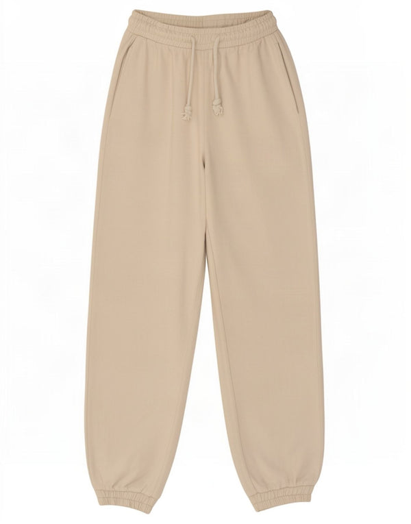 Calça de treino feminina Zara Joggers UK 8 pequeno algodão bege