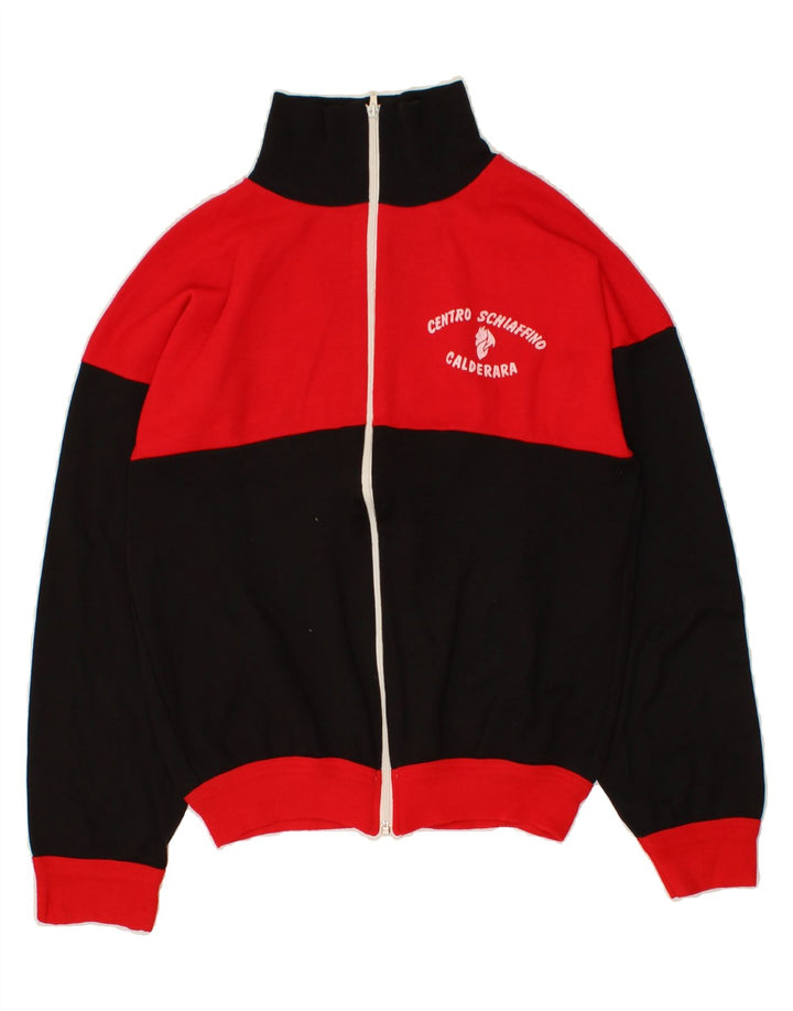 Jaqueta masculina VINTAGE de agasalho médio vermelho colorblock