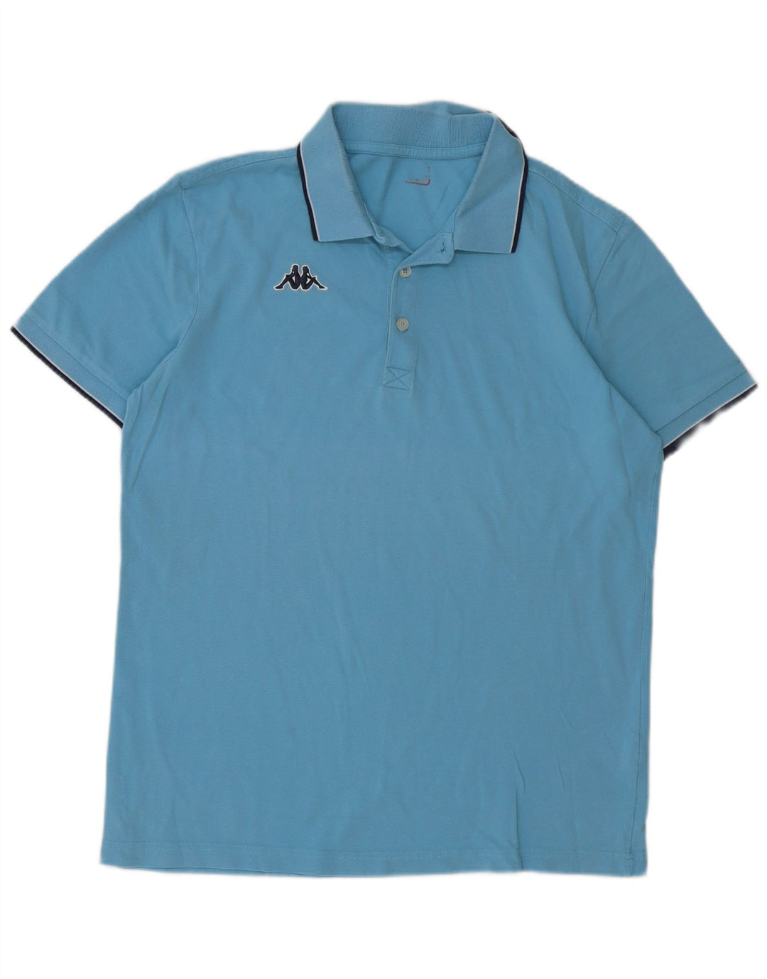 Camisa polo masculina Kappa algodão azul médio