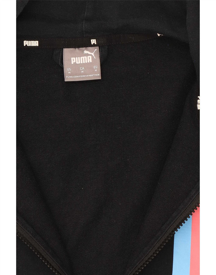 Suéter masculino Puma Graphic Zip com capuz médio preto