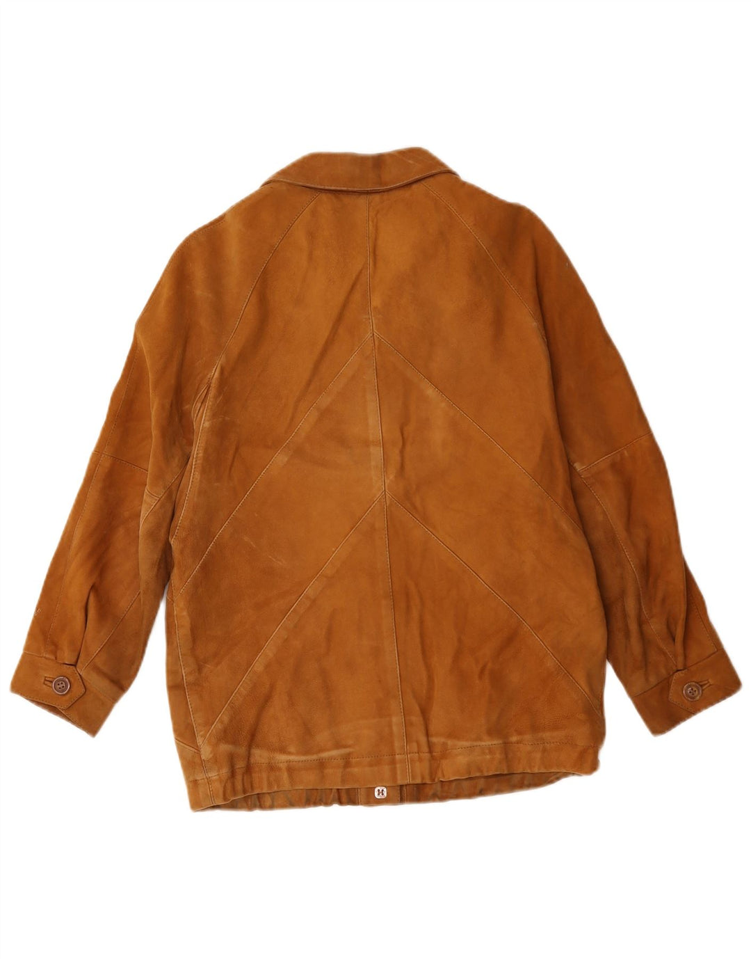 Jaqueta de camurça feminina vintage UK 12 bege médio
