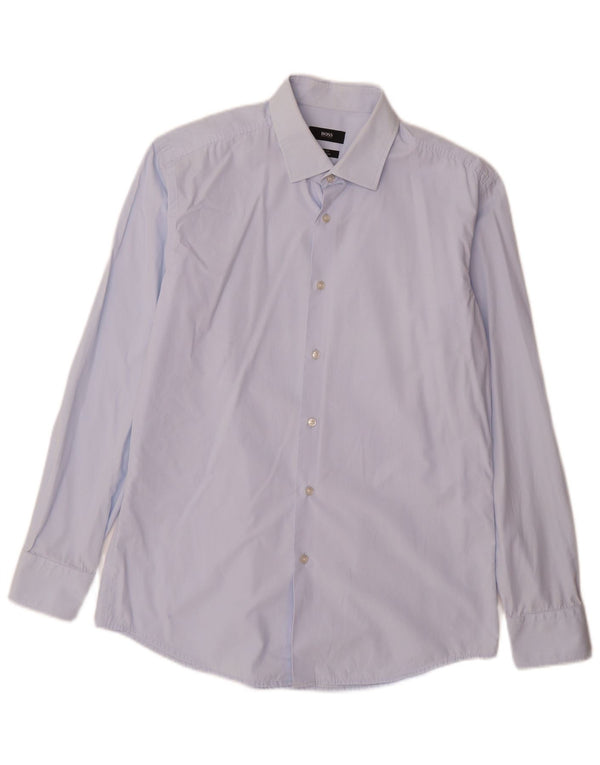 Camisa Slim Fit Masculina Hugo Boss Tamanho 42 16 1/2 Azul Grande