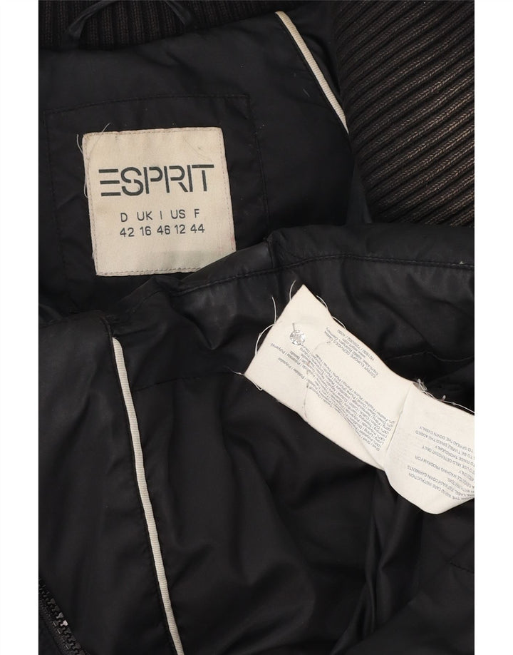 Jaqueta acolchoada feminina Esprit UK 16 grande poliéster preto
