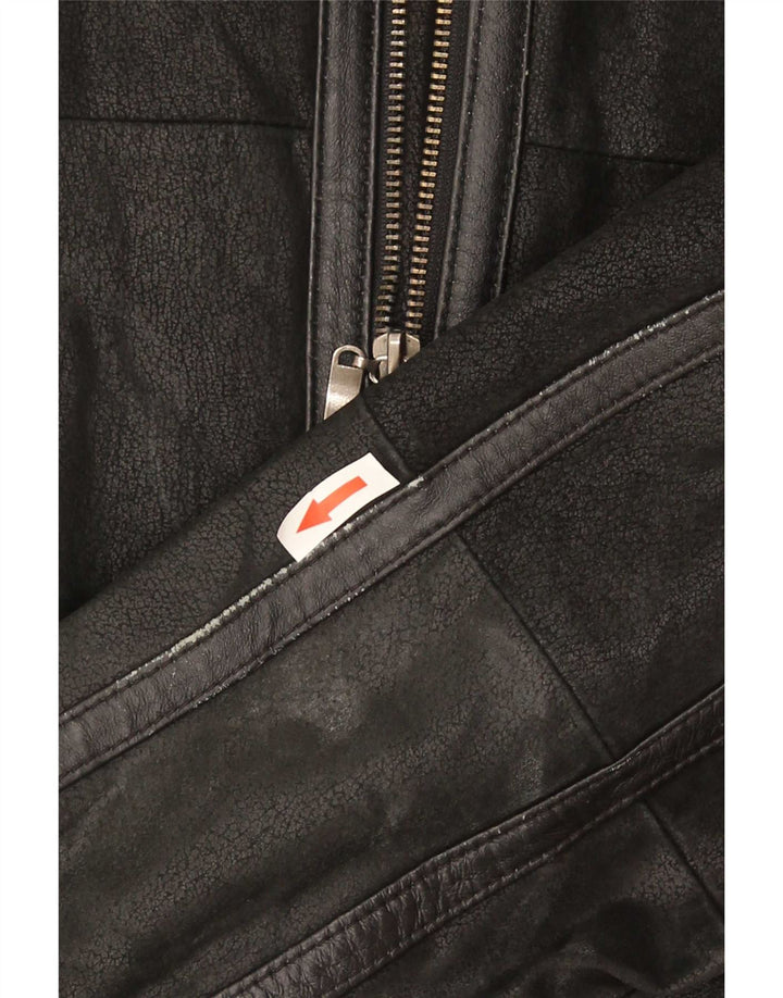 Jaqueta masculina Shearling Conbipel Reino Unido 42 XL couro preto
