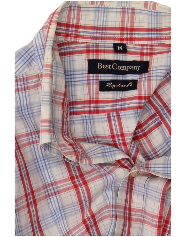 Camisa masculina de ajuste regular BEST COMPANY xadrez vermelho médio