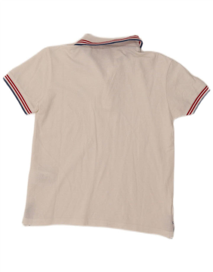 Camisa polo masculina North Sails 9-10 anos algodão listrado branco
