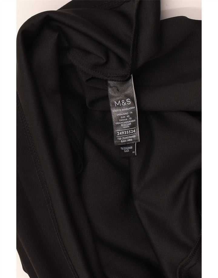 Saia feminina Marks & Spencer UK 14 grande W34 poliéster preto