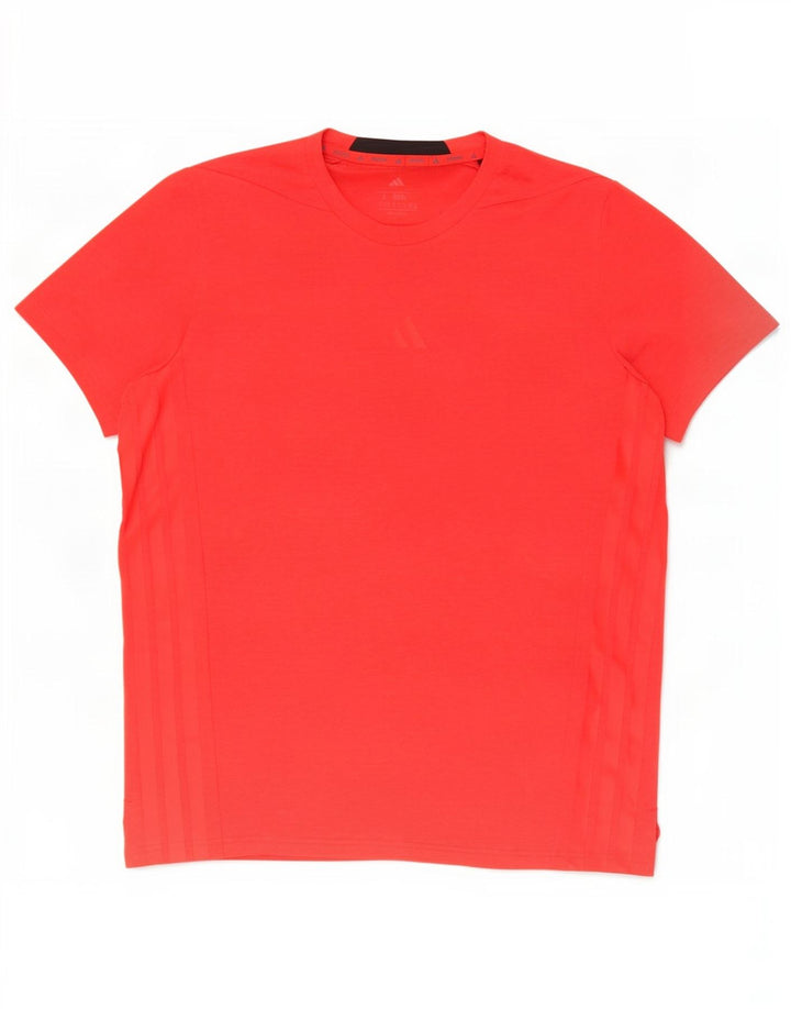 Adidas Mens Slim Fit Camiseta Top Grande Poliéster Vermelho