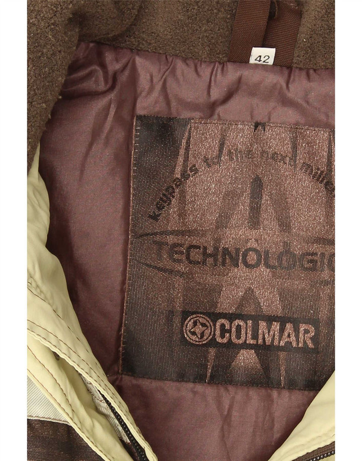 Jaqueta de esqui masculina Colmar com capuz gráfico US 42 grande bloco colorido verde