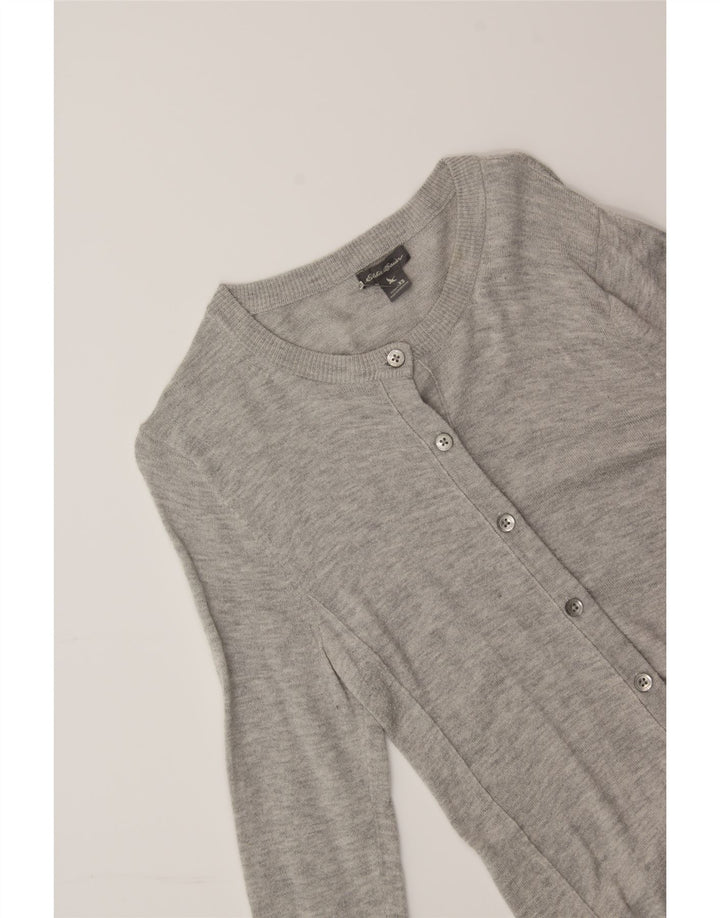 EDDIE BAUER Womens Cardigan Sweater UK 6 XS Grey Cotton Vintage Eddie Bauer and Second-Hand Eddie Bauer from Messina Hembry 