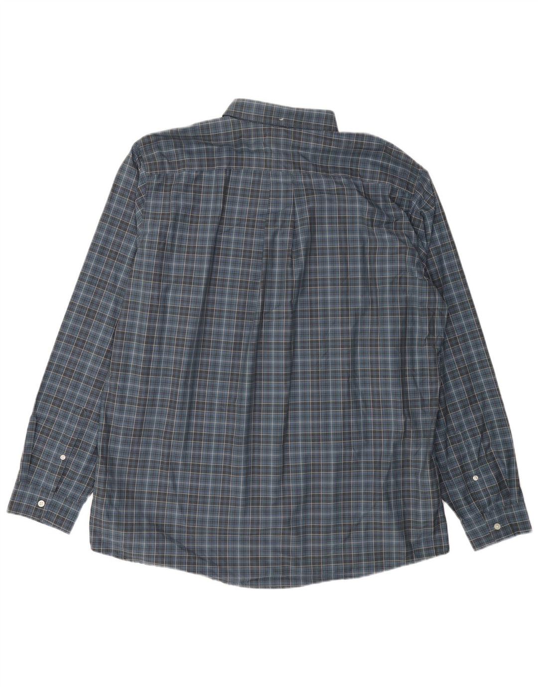 EDDIE BAUER Camisa masculina alta e relaxada XL algodão xadrez azul