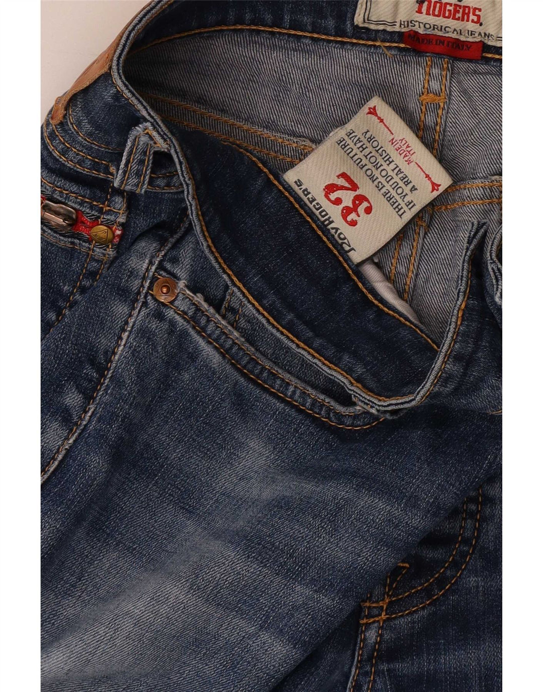 Roy Rogers Mens Jeans Slim W32 L32 Azul Algodão