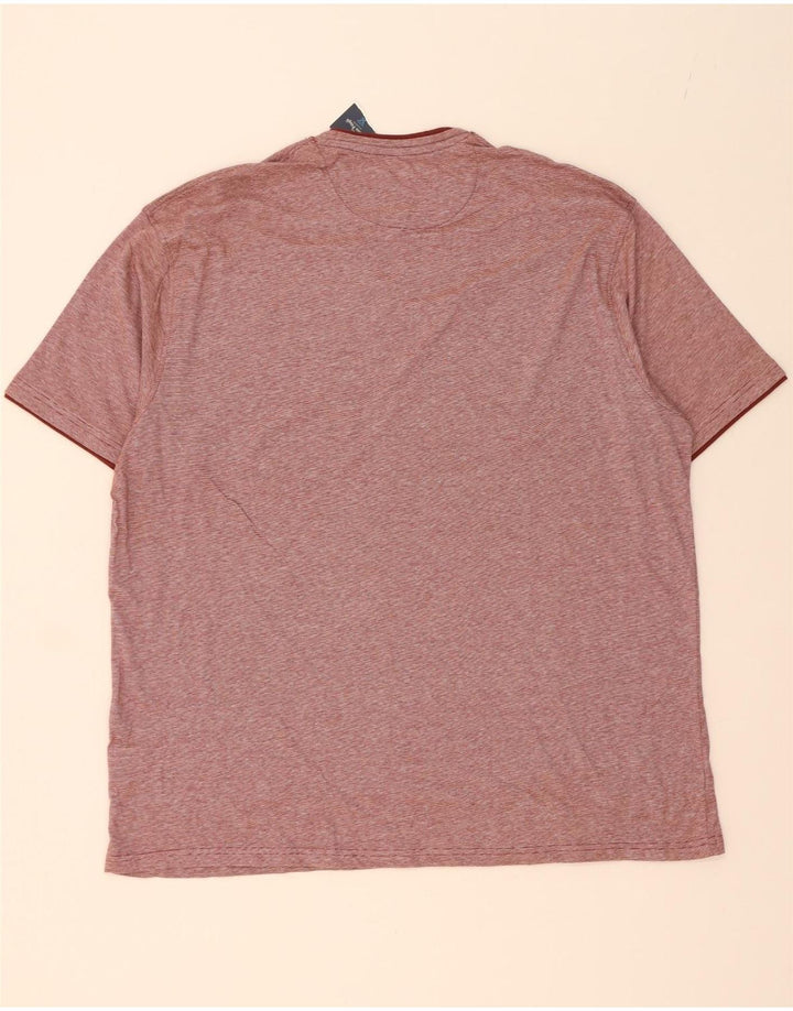 JAMES PRINGLE Mens T-Shirt Top XL Burgundy Pinstripe Cotton Vintage James Pringle and Second-Hand James Pringle from Messina Hembry 