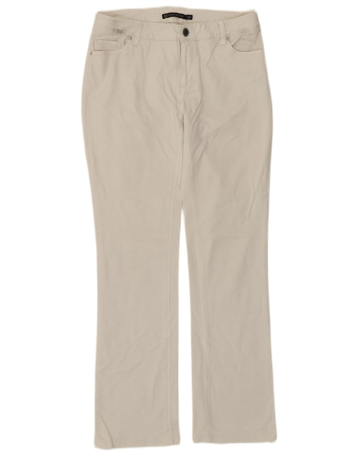 Calça jeans reta feminina Zara EU 40 médio W30 L30 algodão branco