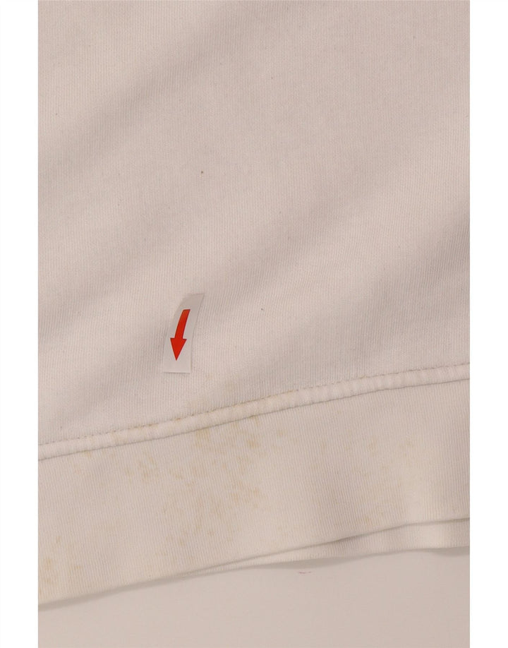 Moletom gráfico masculino Lacoste tamanho 3 pequeno algodão branco