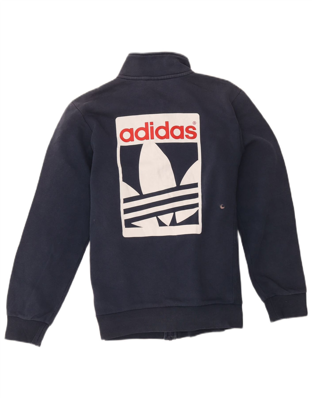 Adidas Mens Graphic Tracksuit Top Jacket Pequeno Algodão Azul Marinho