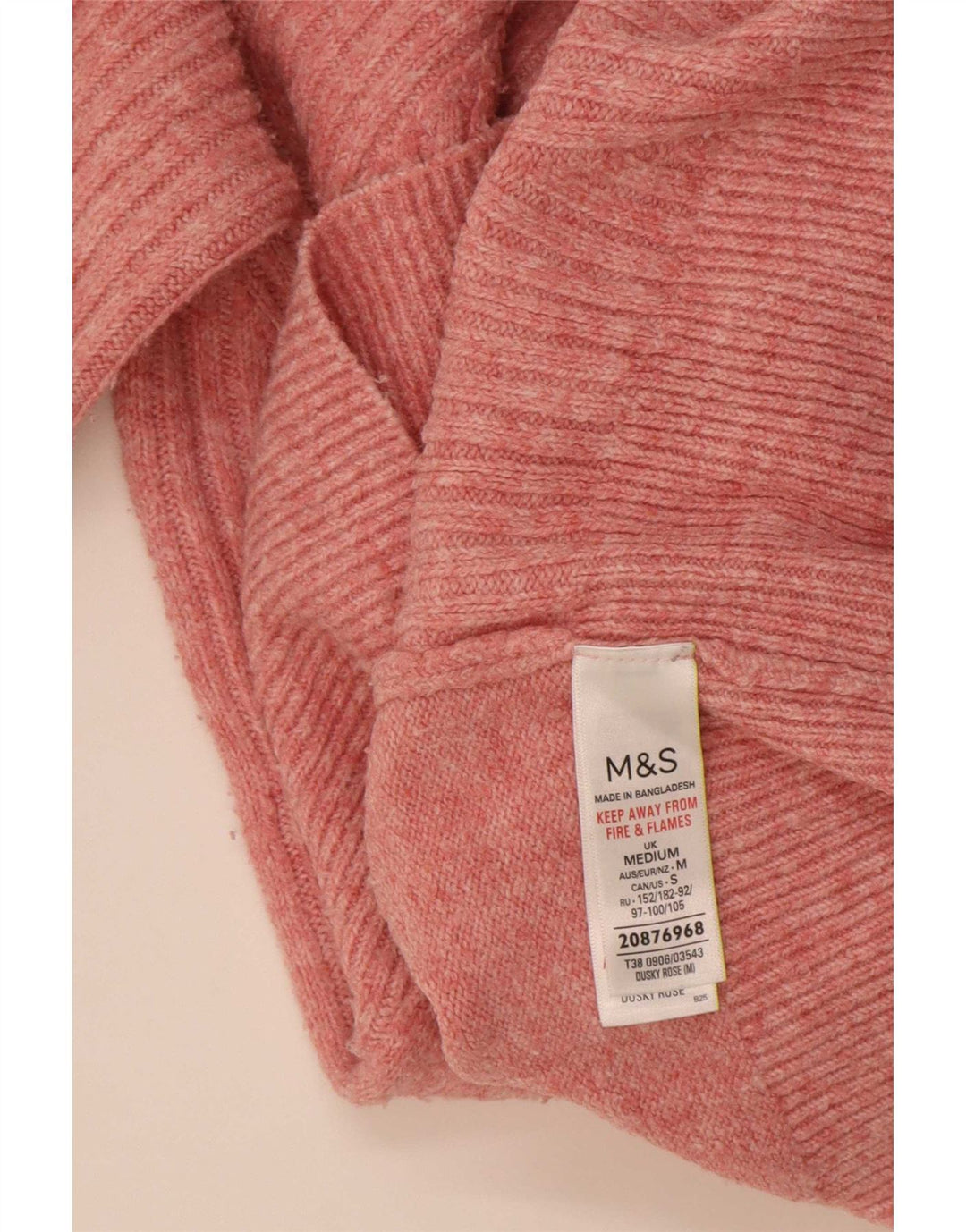 Marks & Spencer Suéter feminino oversized com gola redonda Reino Unido 14 médio rosa