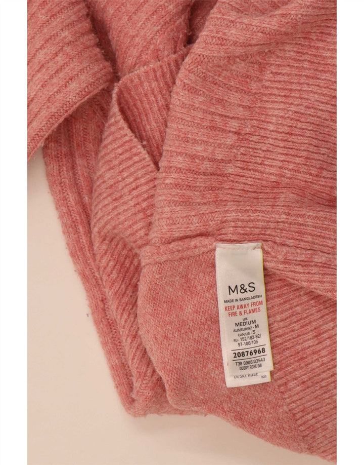 Marks & Spencer Suéter feminino oversized com gola redonda Reino Unido 14 médio rosa
