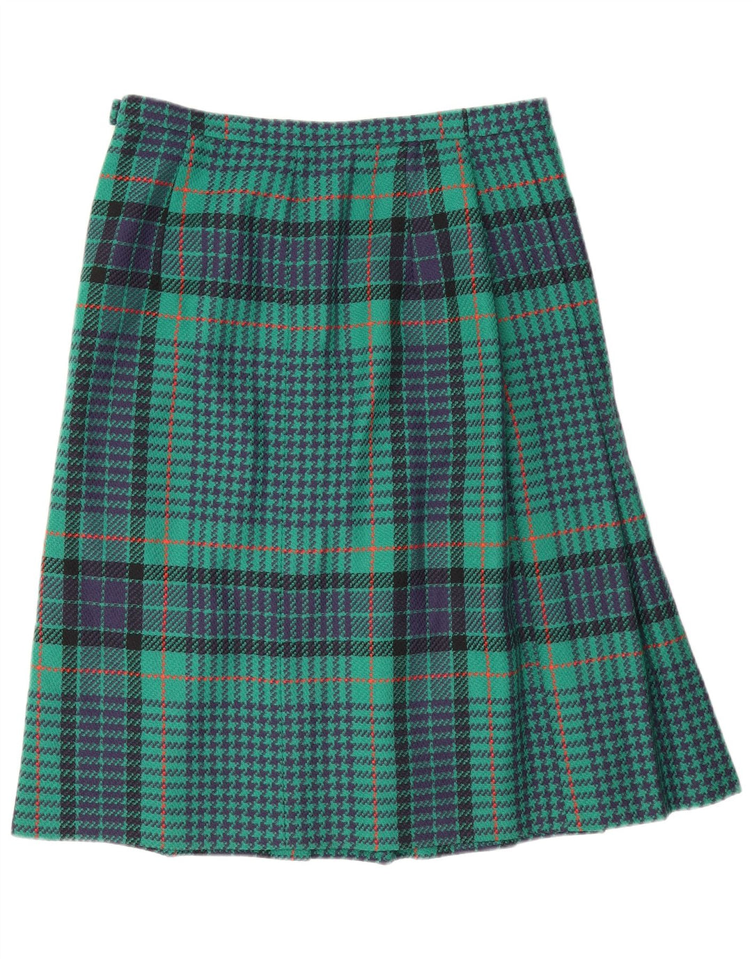 Saia feminina vintage linha A W30 houndstooth verde médio