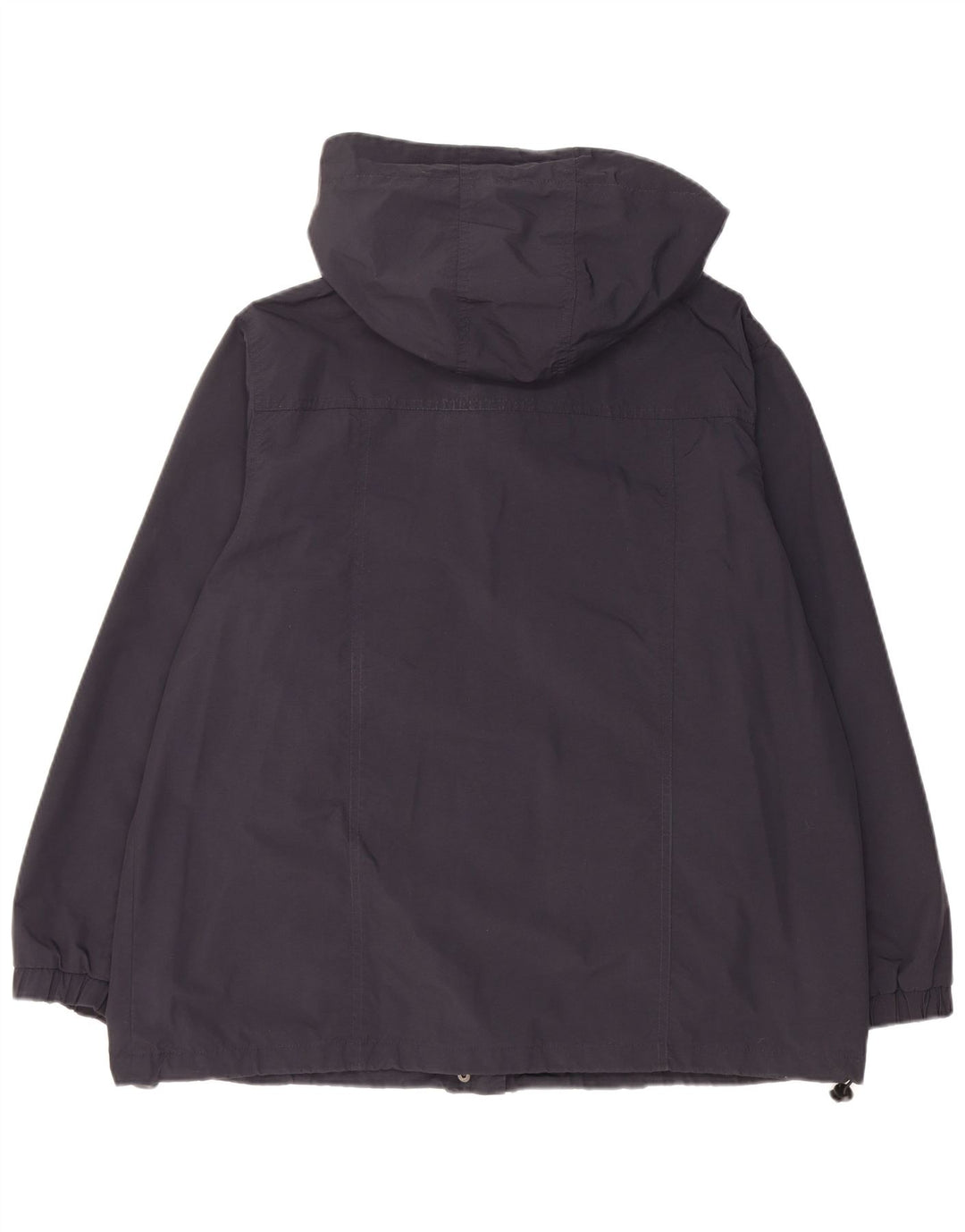 Jaqueta de chuva oversized com capuz feminino vintage Reino Unido 18 XL azul marinho poliamida