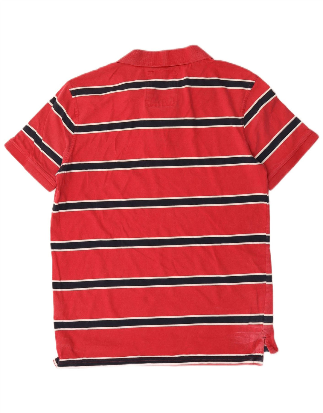 Camisa polo masculina Crew Clothing algodão listrado vermelho médio