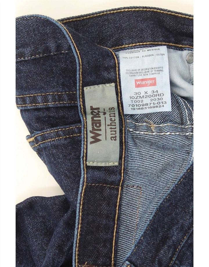 Wrangler Masculino Authentic Straight Jeans W30 L34 Azul Marinho Algodão
