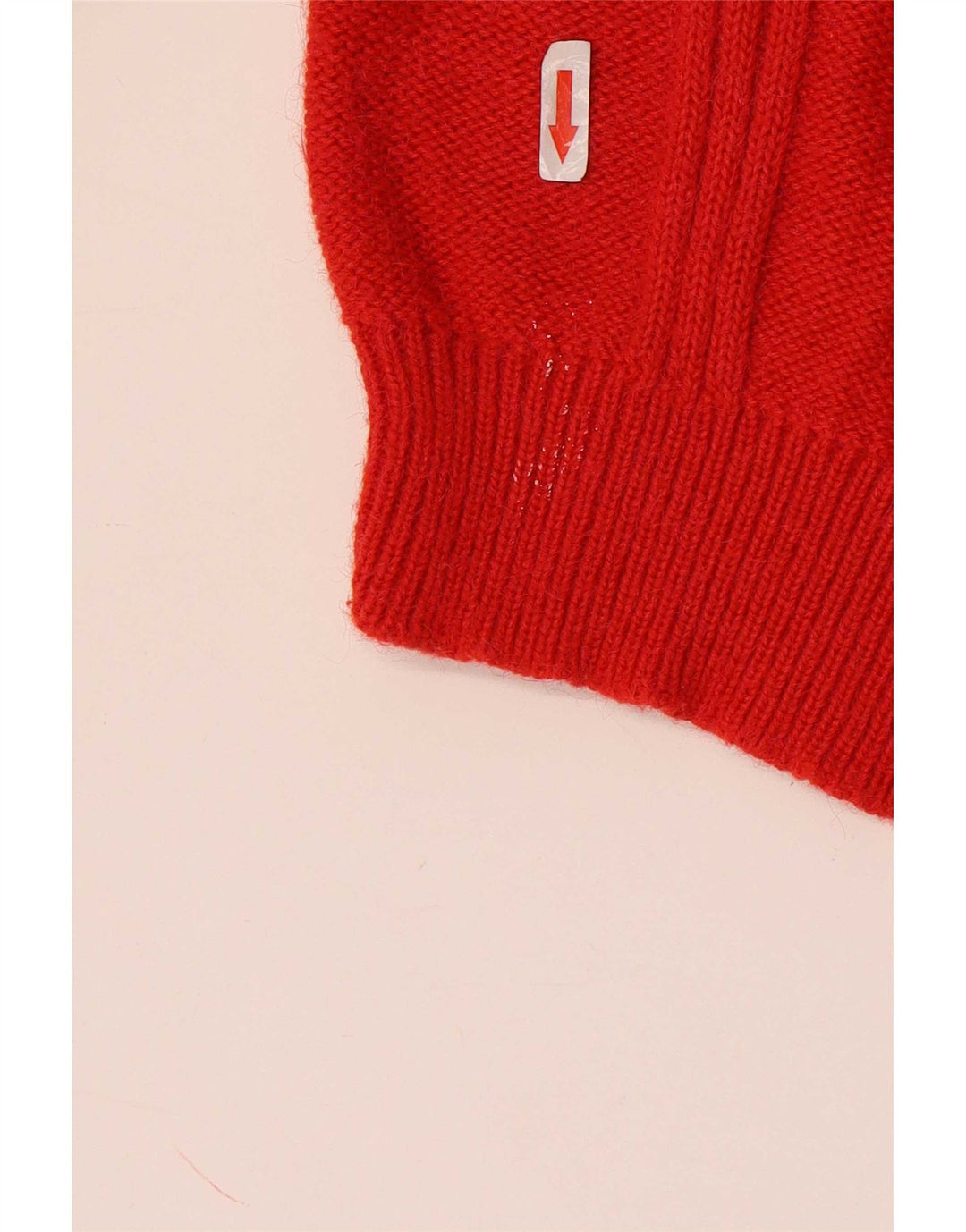 Suéter vintage masculino com gola redonda XL em acrílico vermelho