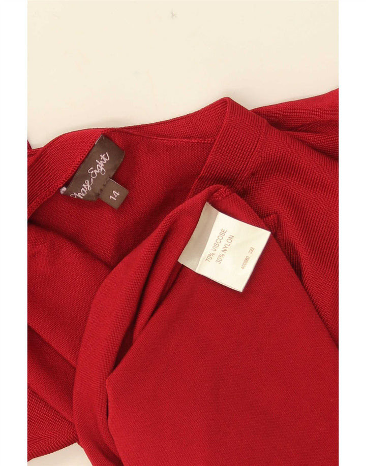 Suéter cardigã feminino de manga 3/4 Phase Eight Reino Unido 14 médio vermelho