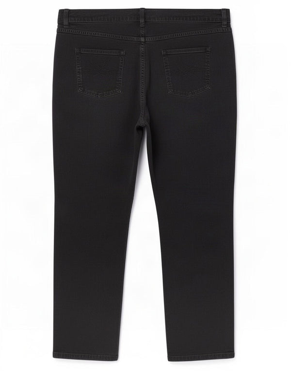 Calça feminina reta casual Marks & Spencer UK 22 3XL W44 L29 preta