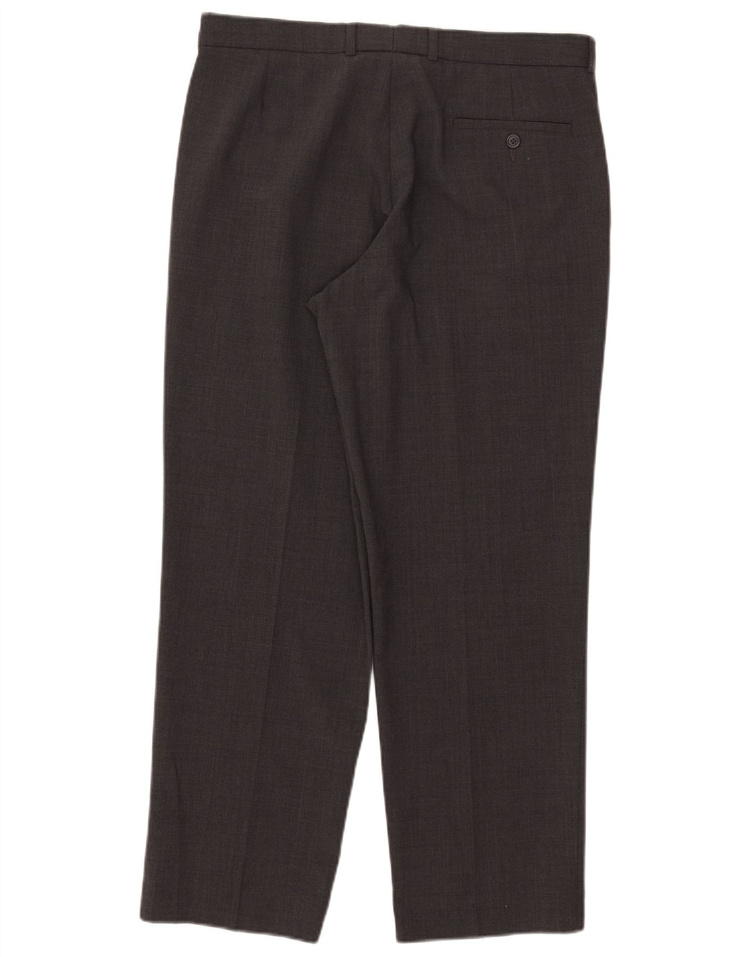 Calça masculina de terno reto sob medida Marks & Spencer W34 L29 poliéster cinza