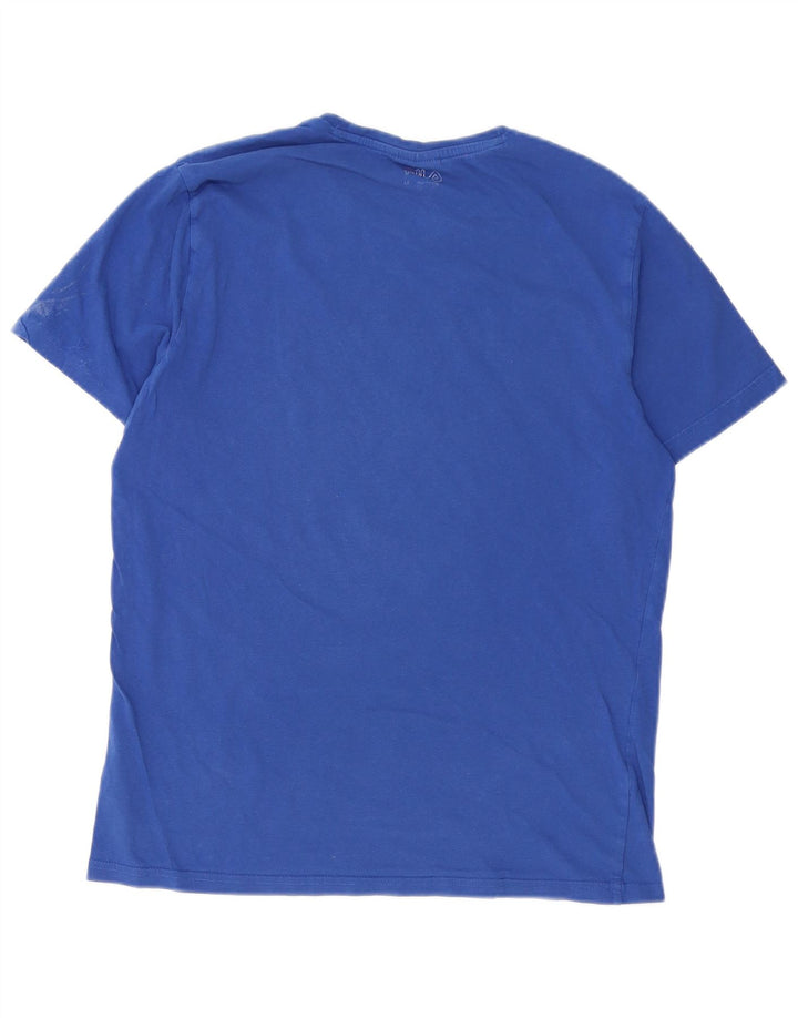 Fila Mens Graphic T-Shirt Top Médio Algodão Azul