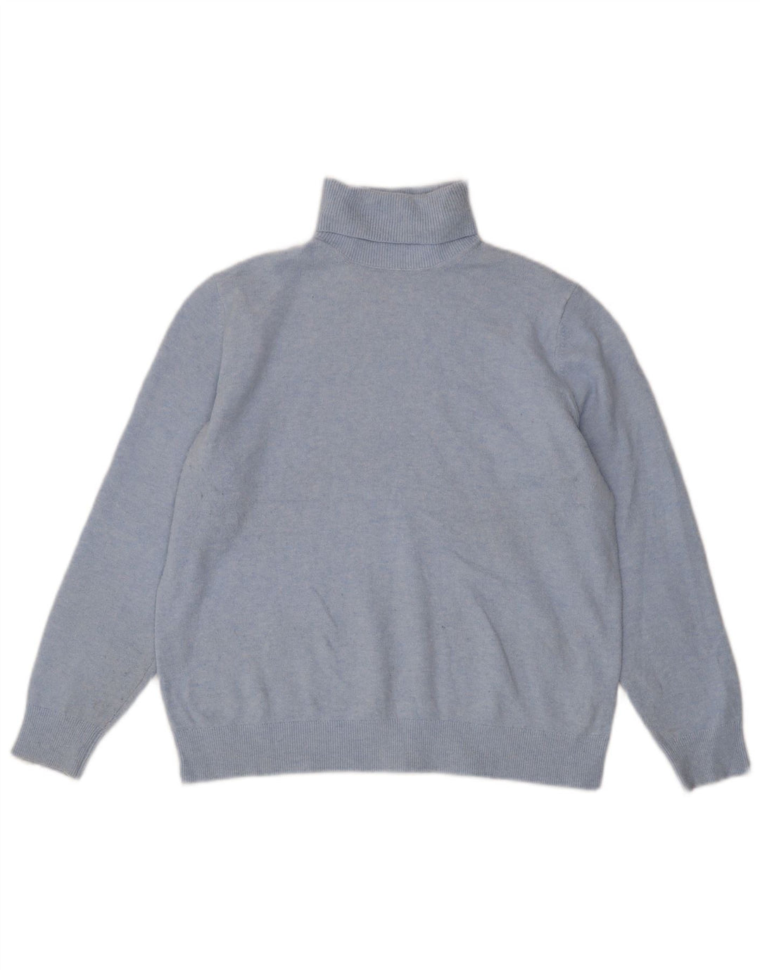 Suéter feminino Marks & Spencer com gola redonda Reino Unido 14 poliéster azul médio