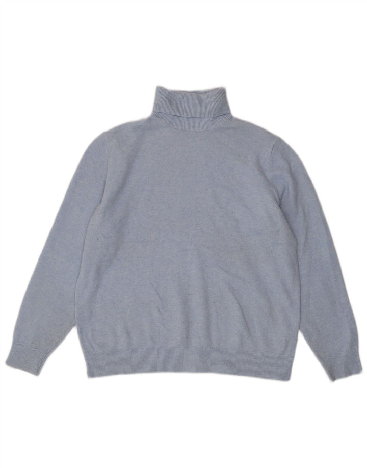 Suéter feminino Marks & Spencer com gola redonda Reino Unido 14 poliéster azul médio