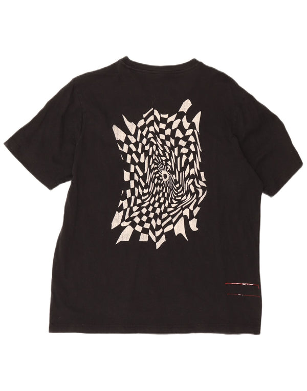 Diesel Camiseta masculina gráfica Top grande de algodão preto