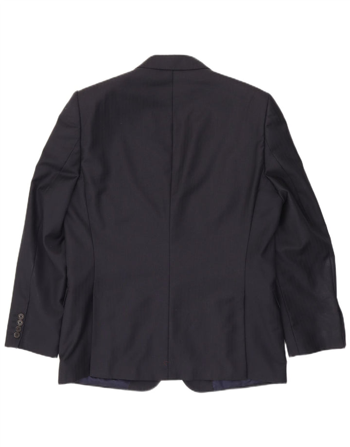 Jaqueta blazer masculina JAEGER Alfred Brown com 2 botões Reino Unido 44 2XL azul marinho