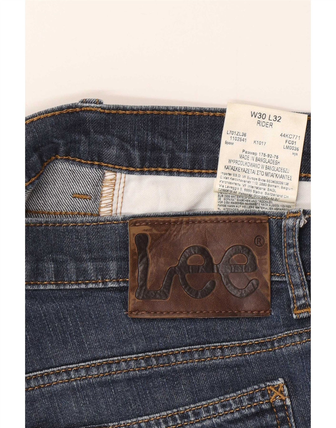 Lee Mens Rider Slim Jeans W30 L32 Azul Marinho Algodão
