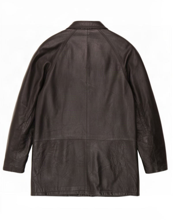Casaco de couro masculino vintage IT 52 XL preto